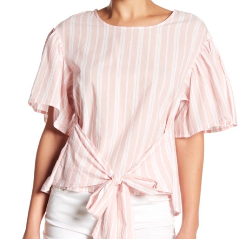 Abound Woven Tie Front Top